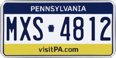 PA license plate MXS4812