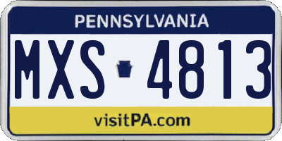 PA license plate MXS4813