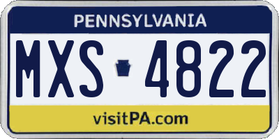 PA license plate MXS4822