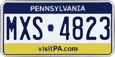 PA license plate MXS4823