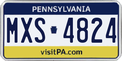 PA license plate MXS4824