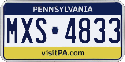 PA license plate MXS4833