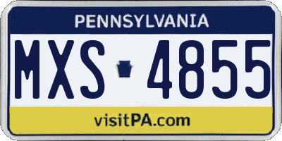 PA license plate MXS4855