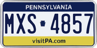 PA license plate MXS4857