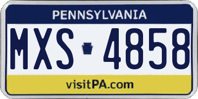 PA license plate MXS4858