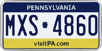 PA license plate MXS4860