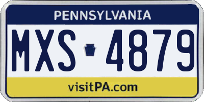 PA license plate MXS4879