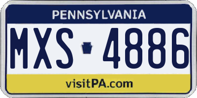 PA license plate MXS4886