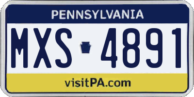 PA license plate MXS4891