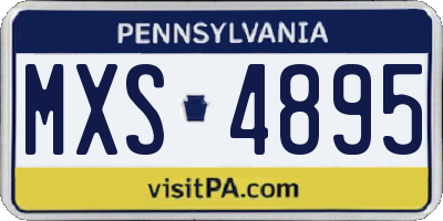 PA license plate MXS4895