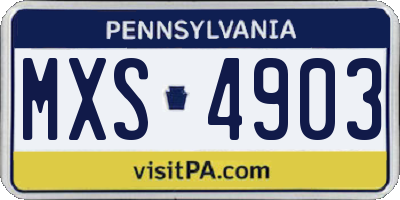 PA license plate MXS4903
