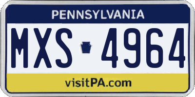 PA license plate MXS4964