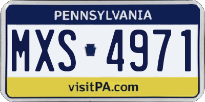 PA license plate MXS4971