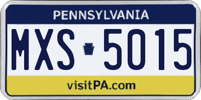 PA license plate MXS5015