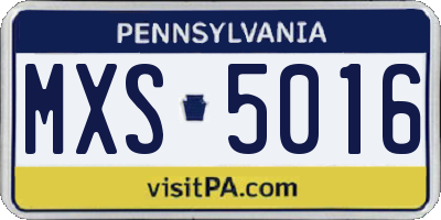 PA license plate MXS5016