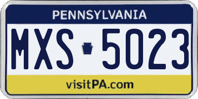 PA license plate MXS5023