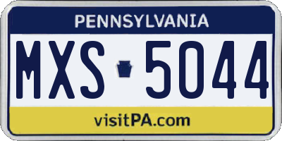 PA license plate MXS5044