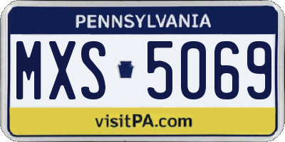 PA license plate MXS5069