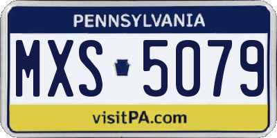 PA license plate MXS5079