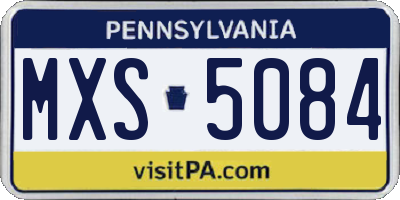 PA license plate MXS5084