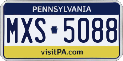 PA license plate MXS5088
