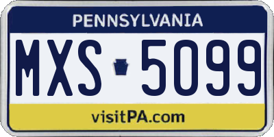 PA license plate MXS5099