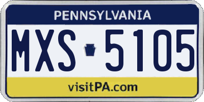 PA license plate MXS5105