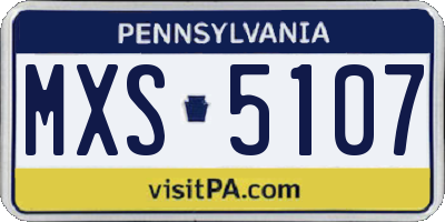 PA license plate MXS5107