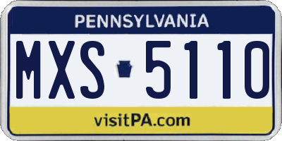 PA license plate MXS5110
