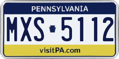 PA license plate MXS5112