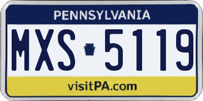 PA license plate MXS5119