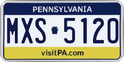 PA license plate MXS5120