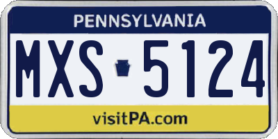 PA license plate MXS5124