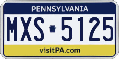 PA license plate MXS5125