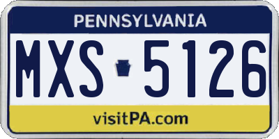 PA license plate MXS5126