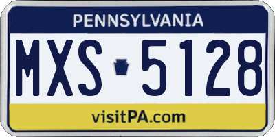 PA license plate MXS5128