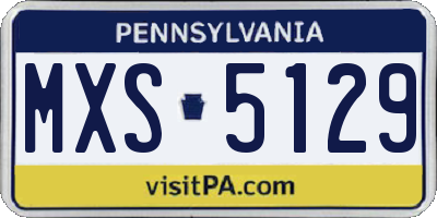 PA license plate MXS5129