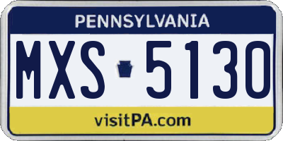 PA license plate MXS5130