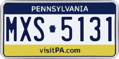 PA license plate MXS5131