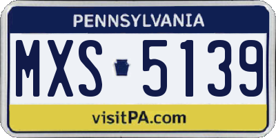 PA license plate MXS5139