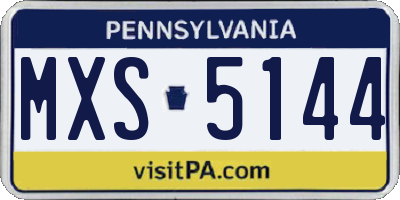 PA license plate MXS5144