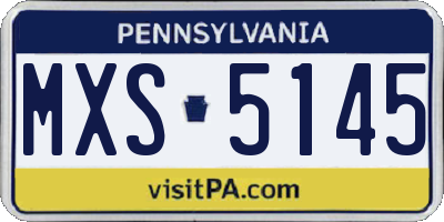PA license plate MXS5145