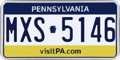 PA license plate MXS5146