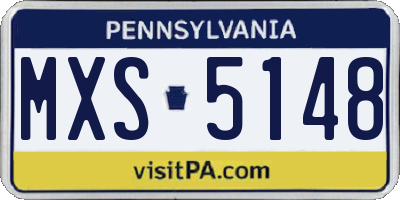 PA license plate MXS5148