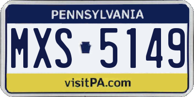 PA license plate MXS5149