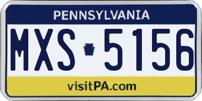 PA license plate MXS5156