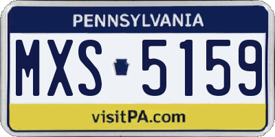 PA license plate MXS5159