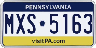 PA license plate MXS5163