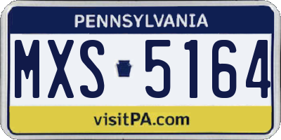 PA license plate MXS5164