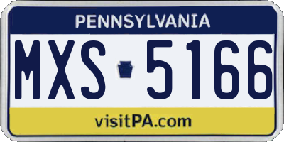 PA license plate MXS5166